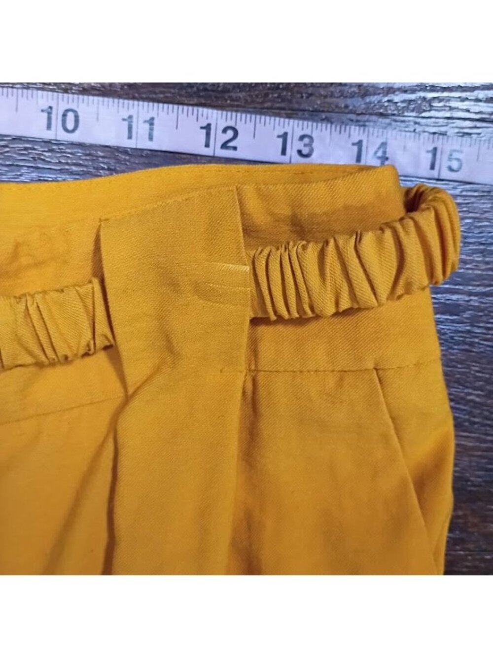Caos ID Brasil Size L Yellow Wide-Leg High-Paperbag Long Lagenlook Gauzy Artsey - Picture 7 of 14